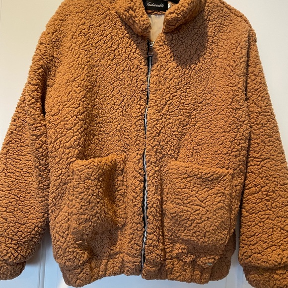 Fashionable Sherpa Teddy Full Zipper Jacket Small - Picture 2 of 6